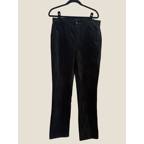 Talbots Velvet Velveteen High Rise Straight Leg Curvy Stretch Black Pant Size 10 - Picture 2 of 10